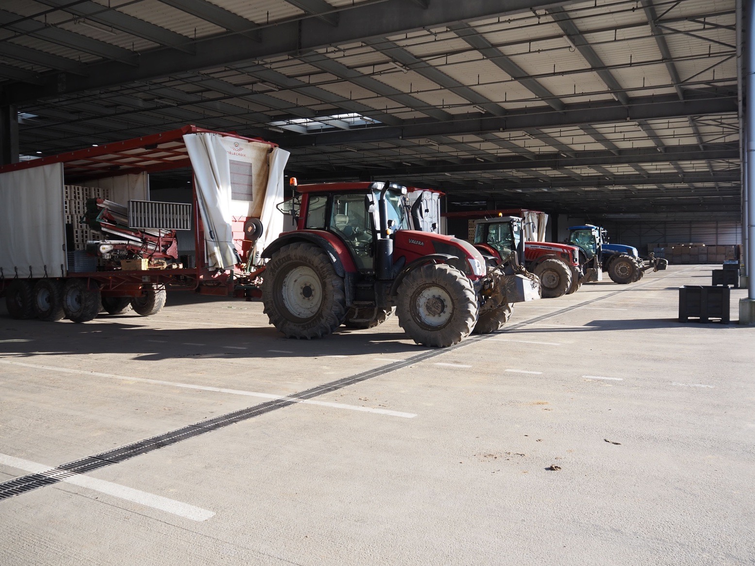 Pouliquen - Déchargement des tracteurs des producteurs - Station Vilar Gren - Sica Saint-Pol-de-Léon - Prince de Bretagne - Février 2024