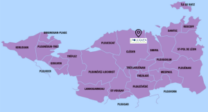Carte de la zone de production de l'Oignon de Roscoff AOP - Pouliquen - 2022